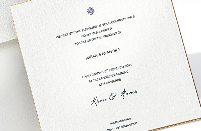 Wedding Dinner Invitation Cards